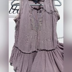 American Eagle Small Purple Grey Lacy Blouse Tank Like New